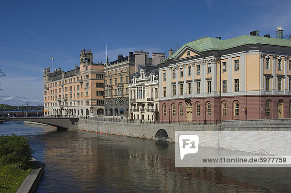 Am Wasser Gebäude am Stromgatan  Stockholm  Schweden  Skandinavien  Europa