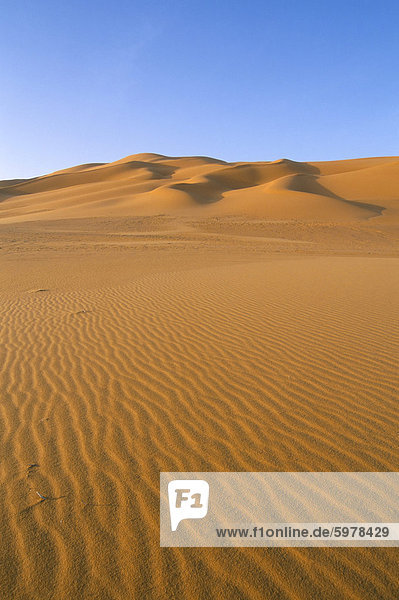 Sanddünen  Erg Murzuq  Sahara Wüste  Fessan  Libyen  Nordafrika  Afrika