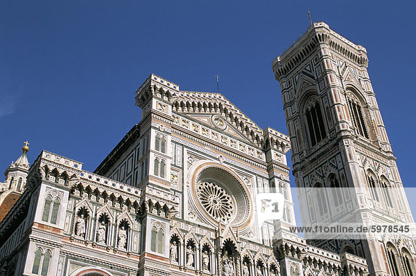 Dom und Campanile (Kathedrale und Bell Turm)  Florenz  UNESCO World Heritage Site  Toskana  Italien  Europa