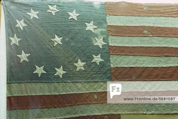 Älteste U.S. Flagge  State House  Annapolis  Maryland  Vereinigte Staaten von Amerika  Nordamerika