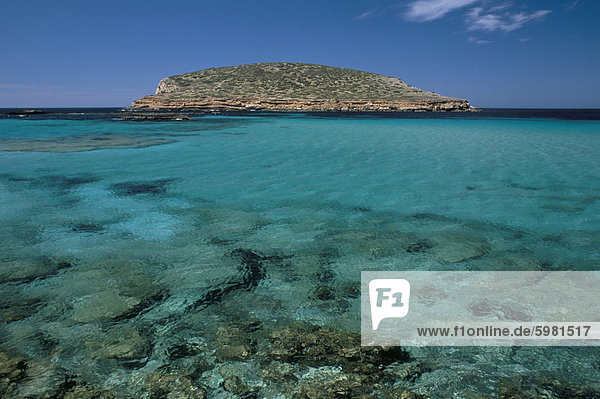 Europa Felsen Insel Balearen Balearische Inseln Ibiza Spanien