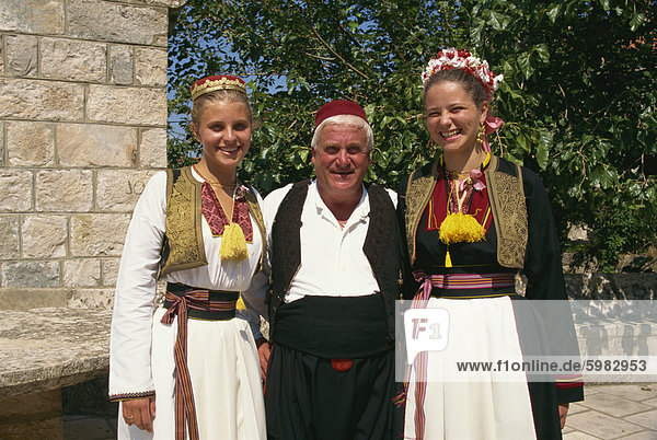 People in folk costume  Cilipi  Croatia  Europe