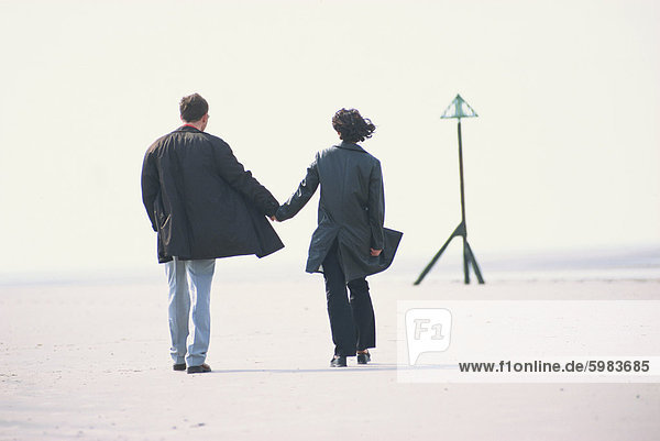 Couple on beach  West Wittering  Sussex  England  United Kingdom  Europe