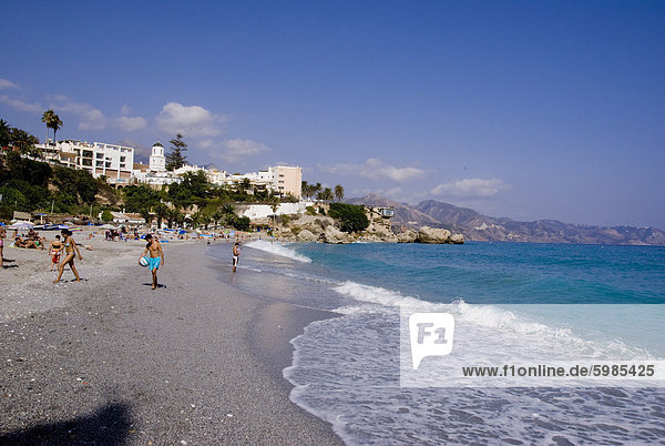 Torrecilla beach  Nerja  Costa del Sol  Andalucia  Spain  Europe