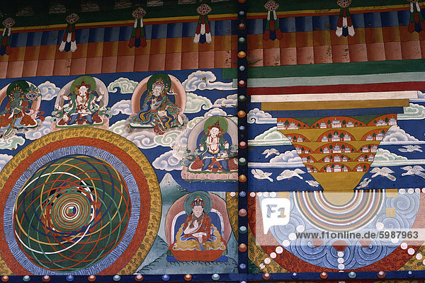Wandmalerei  Punakha Dzong  Bhutan  Asien