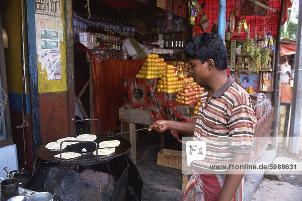 Herstellung Parathas Banani Markt Dhaka Bangladesch Asien