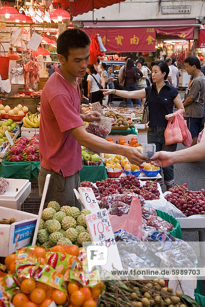 Markt-Szene  Wan Chai  Hong Kong Island  Hongkong  China  Asien
