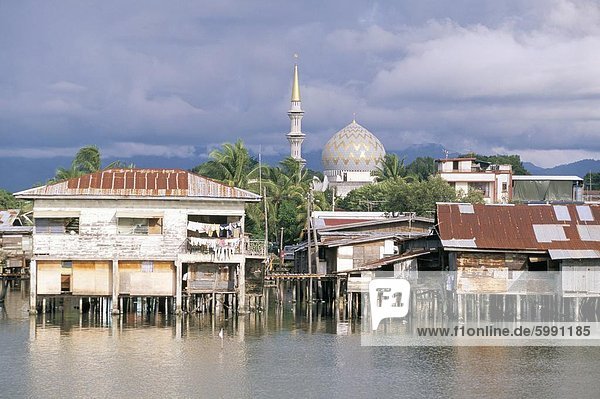 Dorf Südostasien Asien Malaysia Moschee Sabah