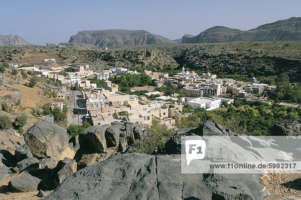 Dorf von Sayq  Al Jabal Al Akkar Region  Hajar-Gebirge  Sultanat Oman  Naher Osten