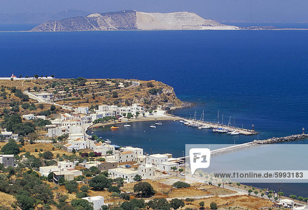 Europa Vulkan Hintergrund Dorf Insel angeln Ansicht Dodekanes Luftbild Fernsehantenne Griechenland