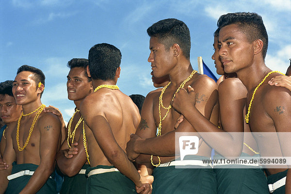 Porträt einer Gruppe von Samoan Männer auf Western Samoa  Pazifische Inseln  Pazifik