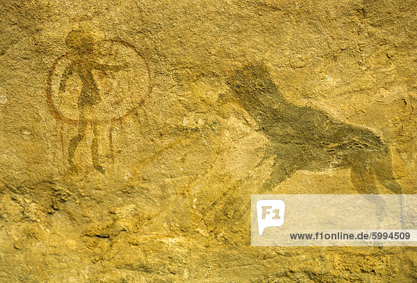Fels Malereien  Tassili  Algerien  Nordafrika  Afrika