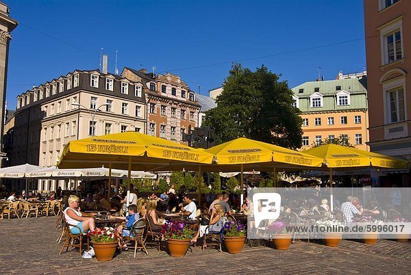 Straßencafé  Riga  Lettland  Baltikum  Europa