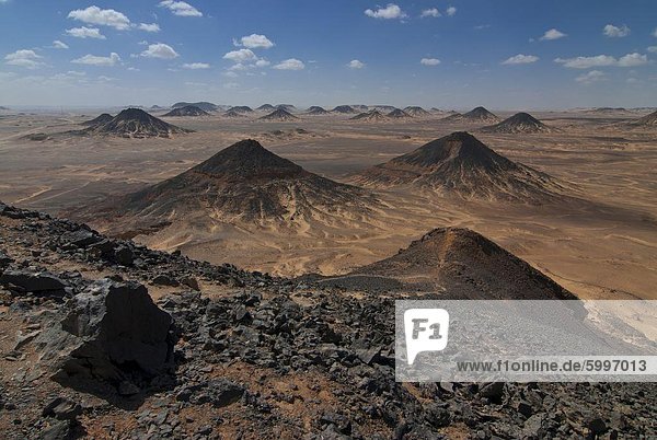 Wenig Hügel in der schwarzen Wüste  Ägypten  Nordafrika  Afrika