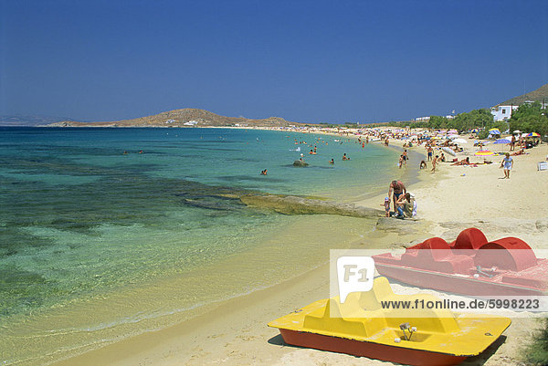 Europa Strand Tourist Kykladen Griechenland Griechische Inseln