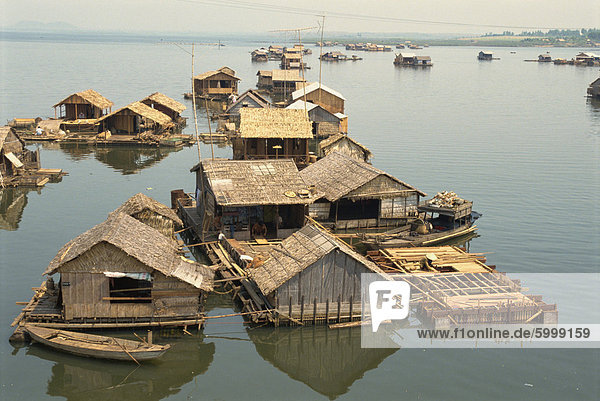 Gebäude Dorf angeln Südostasien Vietnam Asien