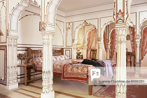 Schlafzimmer Architektur Wiederholung einfühlsam Asien Indien Jaipur