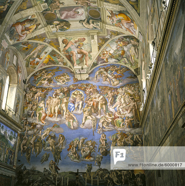 Innenraum  Sixtinische Kapelle  Vatikan  Rom  Latium  Italien  Europa