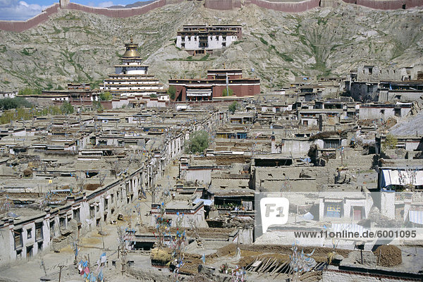 Ansicht China Asien Dzong Gyantse Tibet