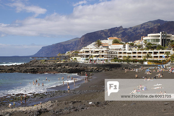 Playa de la Arena  Puerto de Santiago  Tenerife  Canary Islands  Spain  Atlantic  Europe