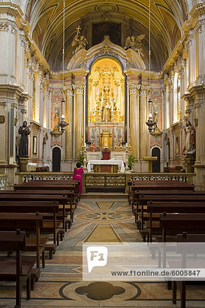 Kirche Santa Maria Madalena Interieur  Alfama Viertel  Lissabon  Portugal  Europa
