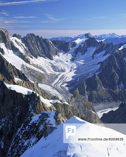 Mont Blanc-Massivs in der Nähe von Chamonix  Haute-Savoie  französische Alpen  Frankreich  Europa