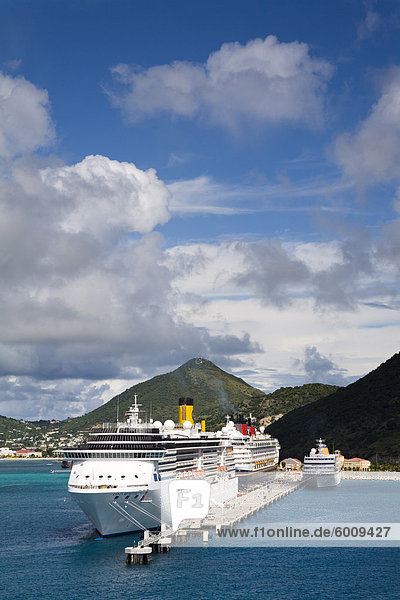 Kreuzfahrtschiff Terminal  Wathey Pier  Philipsburg  St. Maarten  Niederländische Antillen  Inseln über dem Winde  Westindien  Caribbean  Mittelamerika