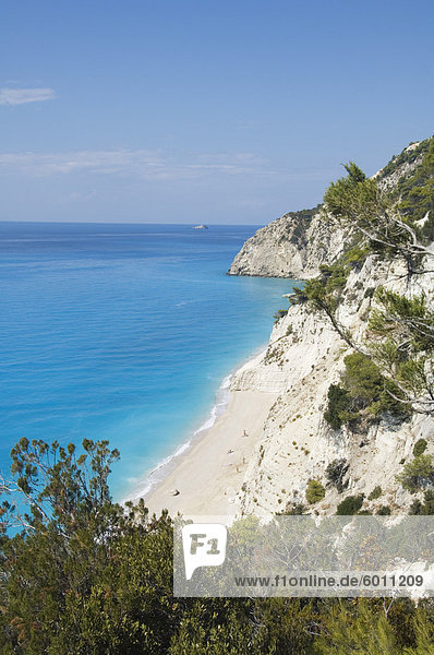 Stufe Europa Strand hoch oben 1 übergeben Griechenland Griechische Inseln Ionische Inseln Lefkas Westküste