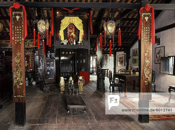 Boden Fußboden Fußböden Wohnhaus Gebäude hängen chinesisch Händler 1 Altar Südostasien Vietnam Asien Jahrhundert