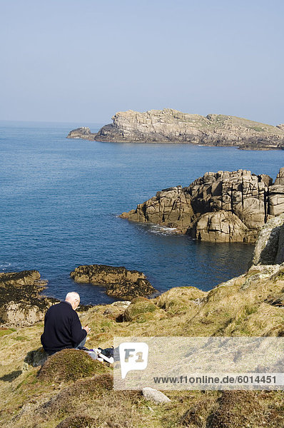 Hölle Bucht an einem ruhigen Tag  Bryer (Bryher)  Isles of Scilly  aus Cornwall  Vereinigtes Königreich  Europa