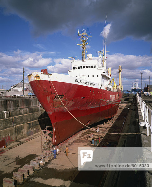 Falkland Fischerei-Patrouillenboot im Albert Dock in Hull  Yorkshire  England  Vereinigtes Königreich  Europa
