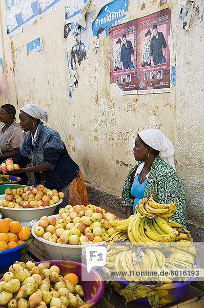Den afrikanischen Markt in der alten Stadt Praia auf dem Plateau  Praia  Santiago  Kapverdische Inseln  Afrika