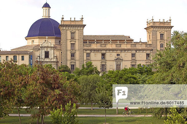 Museo de Bellas Artes (Museum der schönen Künste) und ehemaliger Fluss Turia  Valencia  Spanien  Europa