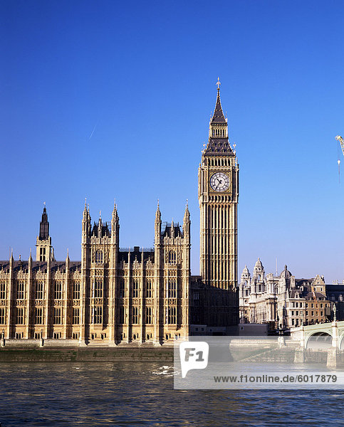 Big Ben und die Houses of Parliament  Westminster  London  England  Großbritannien  Europa