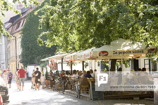 Pavement cafe  Ljubljana  Slovenia  Europe