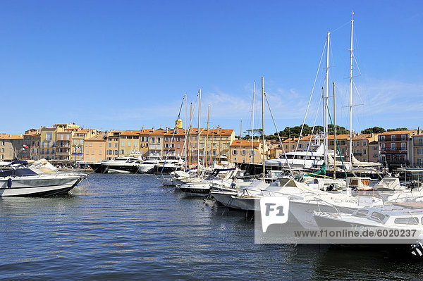 Boote in Vieux Port Hafen  St. Tropez  Var  Provence  Cote d ' Azur  Frankreich  Mittelmeer  Europa