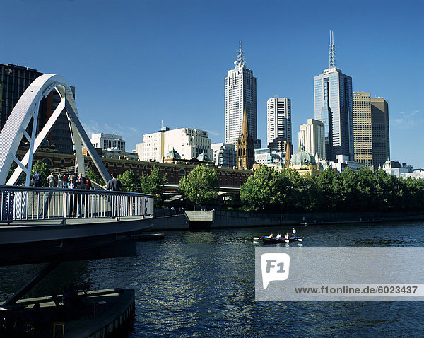 City skyline and River Yarra  Melbourne  Victoria  Australia  Pacific
