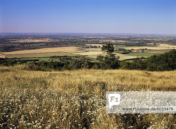 Blick von der Höhenweg von Vale of Aylesbury  Buckinghamshire  England  Vereinigtes Königreich  Europa