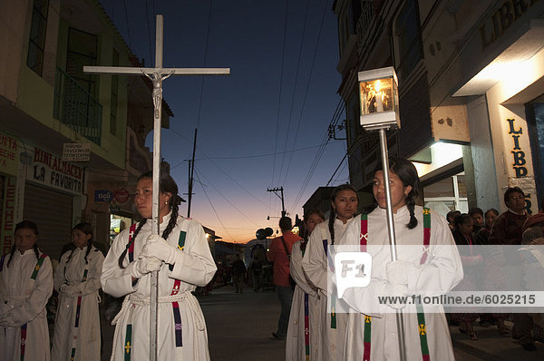 Easter procession  Totonicapan  Guatemala  Central America