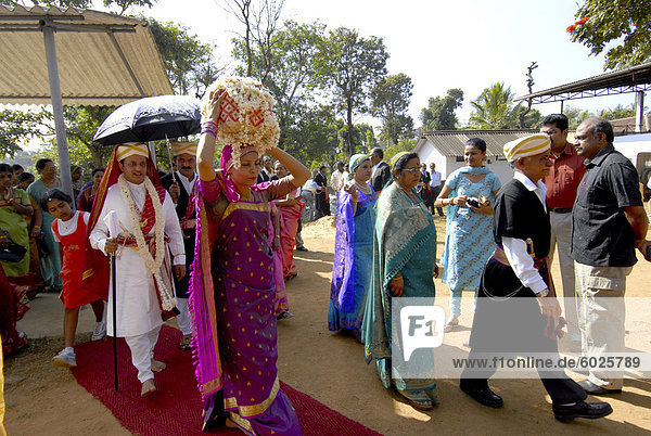Traditionelle Hochzeit  Coorg  Karnataka  Indien  Asien