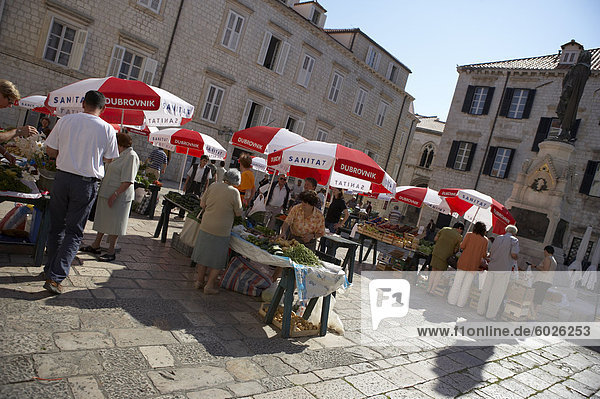 Markt in Dubrovnik  Dalmatien  Kroatien  Europa