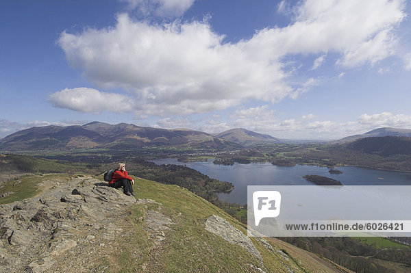 View of Derwent Water from Catbells  Lake District National Park  Cumbria  England  United Kingdom  Europe