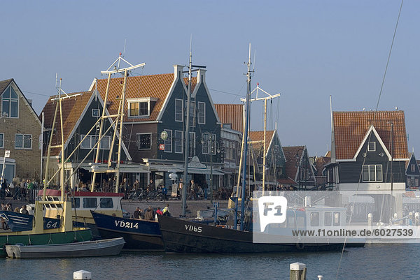 Harbour view  Volendam  Netherlands  Europe