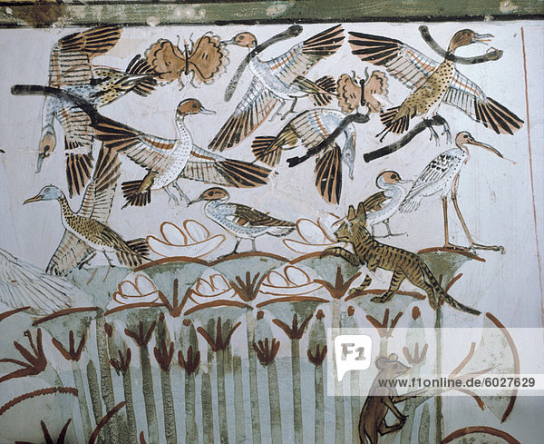 Wandmalereien  Grab von Menna  Theben  UNESCO Weltkulturerbe  Ägypten  Nordafrika  Afrika