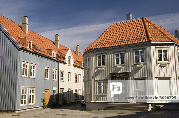 Europa Gebäude Stadt Holz Norwegen alt Skandinavien Trondheim
