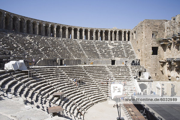 Amphitheater aus 162 AD  Aspendos  Antalya Region  Anatolien  Türkei  Kleinasien  Eurasien