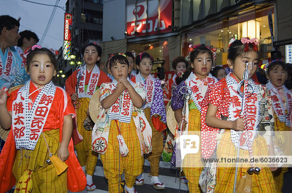 Children in procession  Autumn Festival  Kawagoe  Saitama prefecture  Japan  Asia