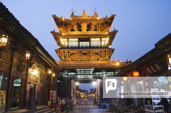 Historic city watch tower  UNESCO World Heritage Site  Pingyao City  Shanxi Province  China  Asia