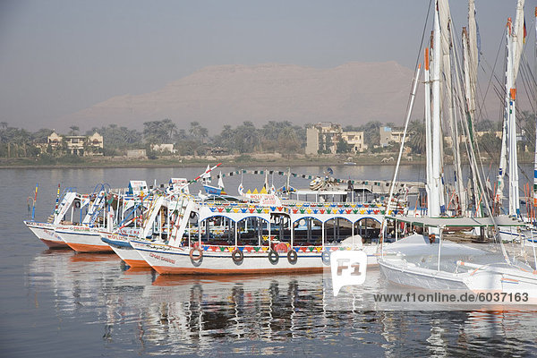 Touristische Boote  Luxor  Ägypten  Nordafrika  Afrika