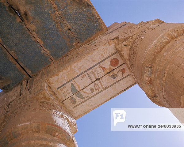 Detail der Tempel von Medinet Habu  Theben  UNESCO World Heritage Site  Ägypten  Nordafrika  Afrika